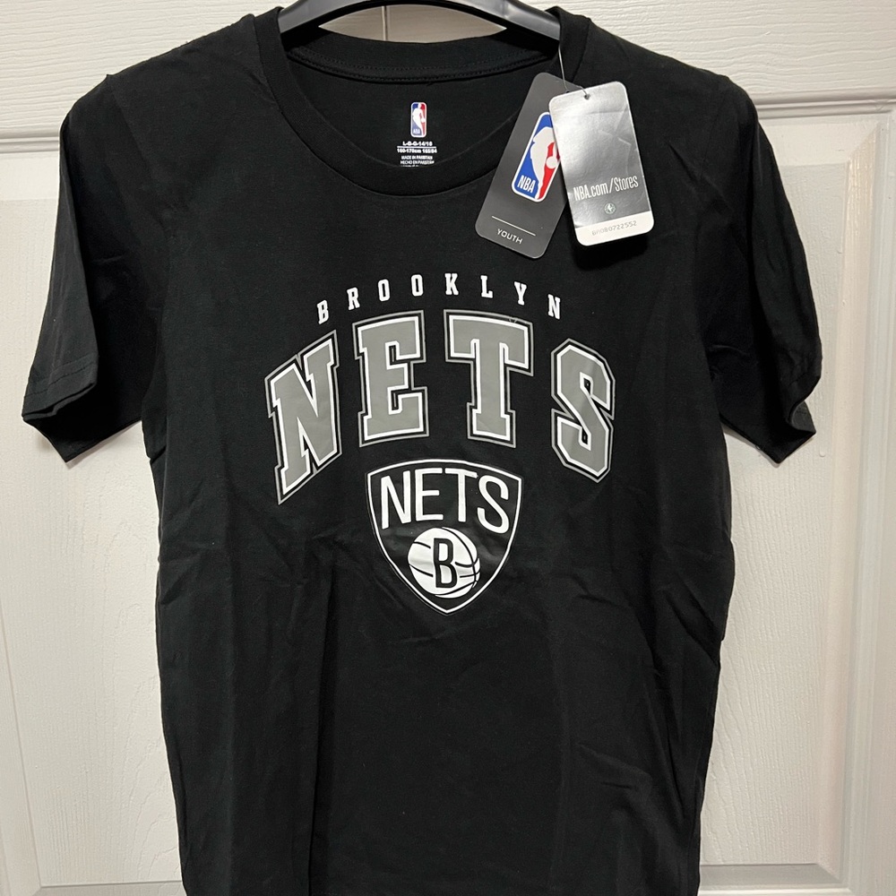 Official NBA Youth Black Brooklyn Nets Shirt | Size Youth LG
